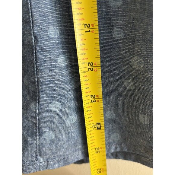 Vintage Pendleton Denim Button Up Sleeveless Chambray Blouse Large Polka Dot - Picture 8 of 9